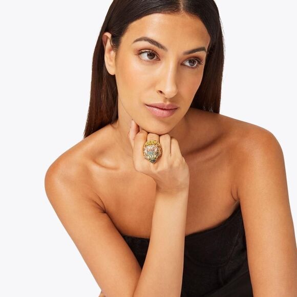 Kurt Geiger Multi Colored Crystal Eagle Ring Size 8 - Picture 1 of 3